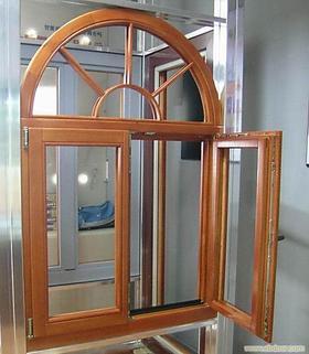 异形圆弧欧式铝木门窗新品上市.68系列红橡德式铝包木木包铝门窗